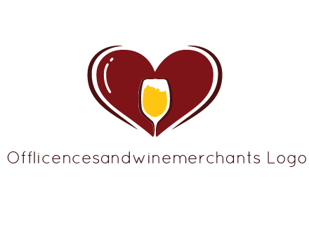 wine glass in heart
