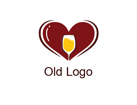 wine glass in heart