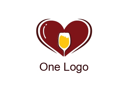 wine glass in heart