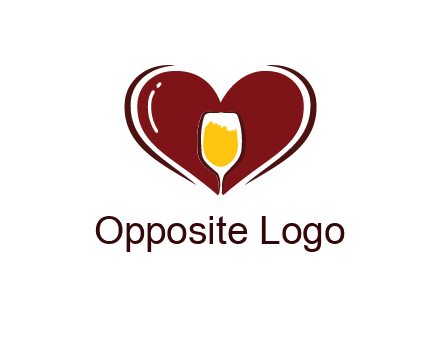 wine glass in heart