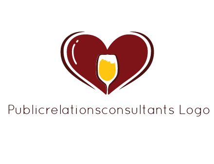 wine glass in heart