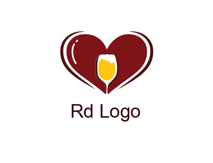 wine glass in heart