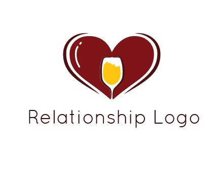 wine glass in heart