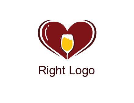 wine glass in heart