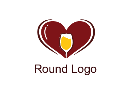 wine glass in heart