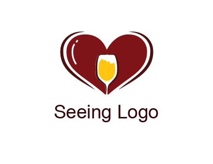 wine glass in heart