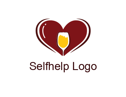wine glass in heart
