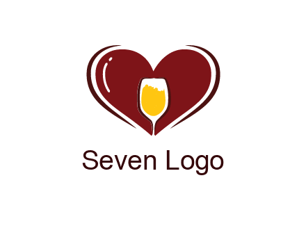 wine glass in heart