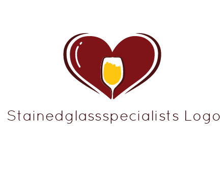 wine glass in heart