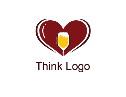 wine glass in heart