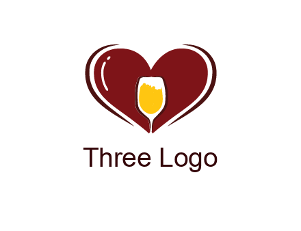 wine glass in heart