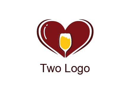 wine glass in heart
