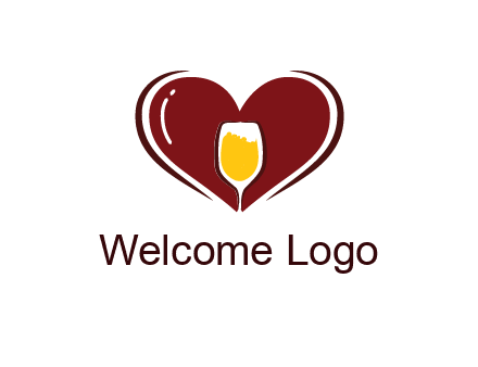 wine glass in heart