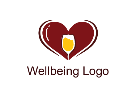 wine glass in heart