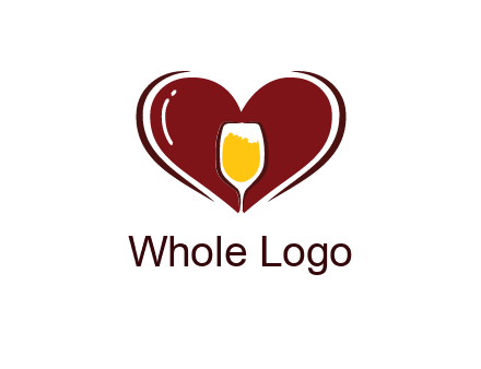 wine glass in heart