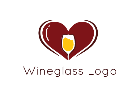 wine glass in heart