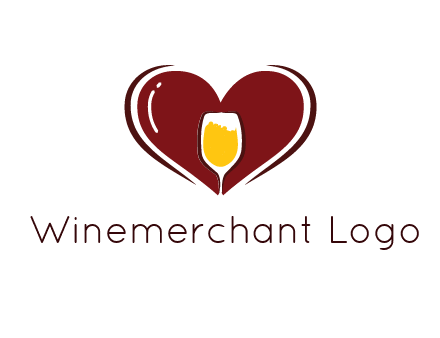 wine glass in heart