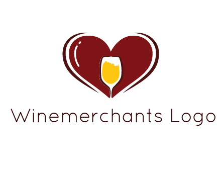 wine glass in heart