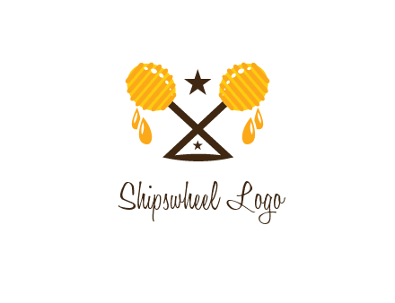 honey on honey dipper with stars