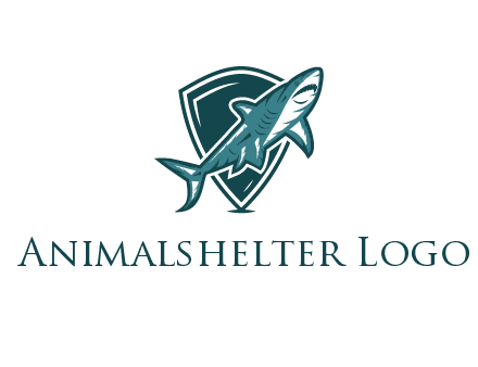 shield behind shark