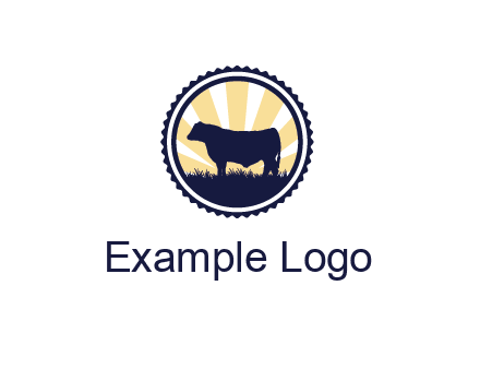 bull in field in circle