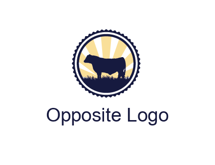 bull in field in circle