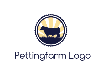 bull in field in circle