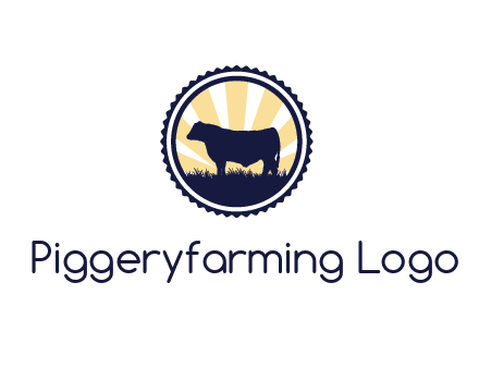 bull in field in circle