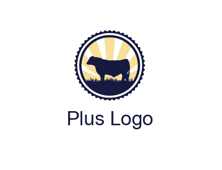 bull in field in circle