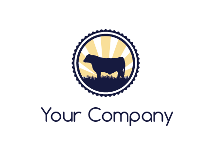 bull in field in circle