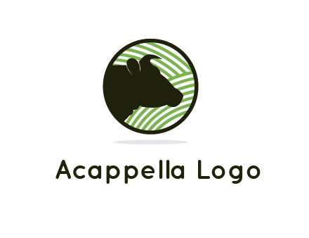 cow silhouette in circle