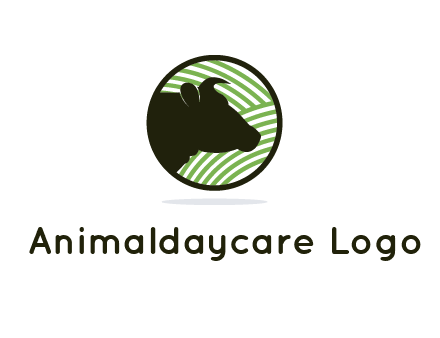 cow silhouette in circle