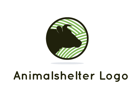 cow silhouette in circle