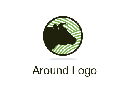 cow silhouette in circle