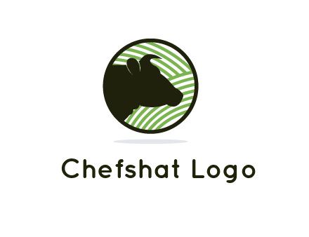 cow silhouette in circle