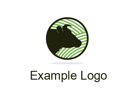 cow silhouette in circle
