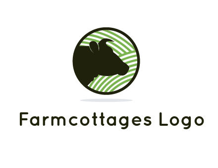 cow silhouette in circle