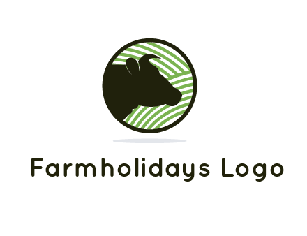 cow silhouette in circle