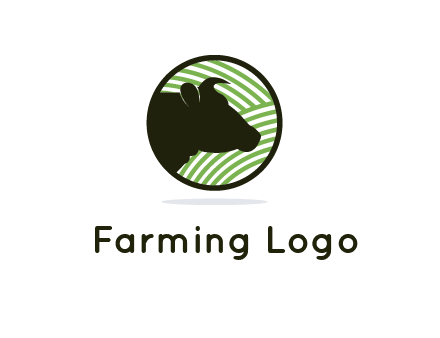 cow silhouette in circle