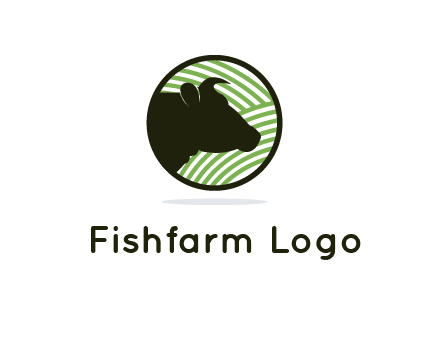 cow silhouette in circle