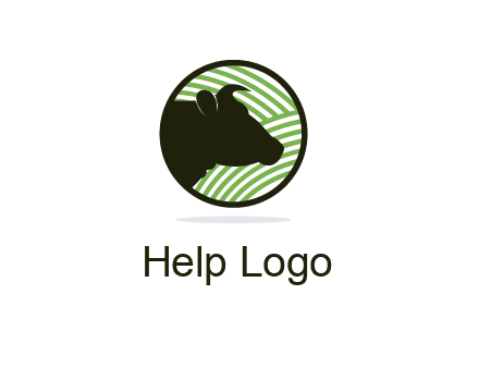 cow silhouette in circle