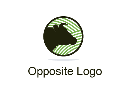 cow silhouette in circle