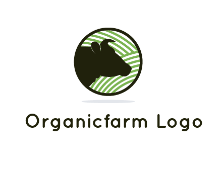 cow silhouette in circle