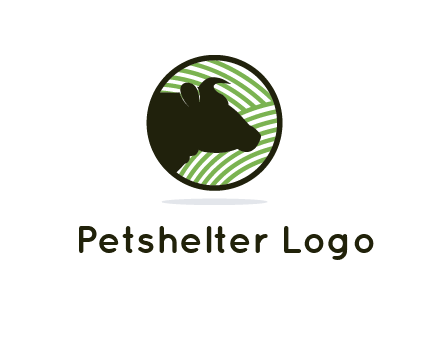 cow silhouette in circle