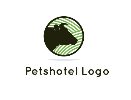 cow silhouette in circle