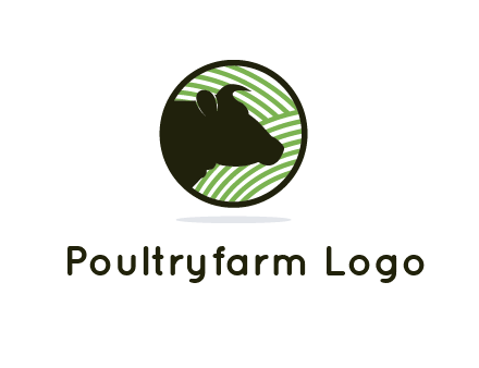 cow silhouette in circle