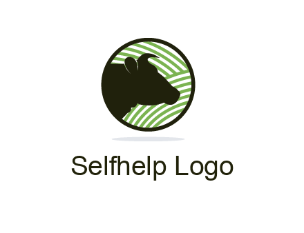 cow silhouette in circle