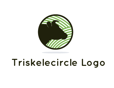 cow silhouette in circle