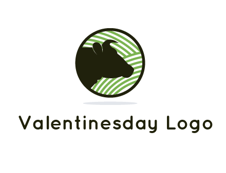 cow silhouette in circle