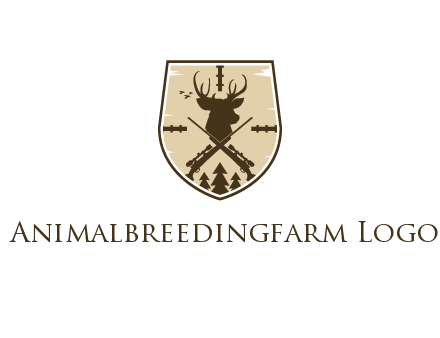 deer head with target and hunting rifles